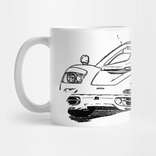 F1 Art Wireframe Splash Print Mug